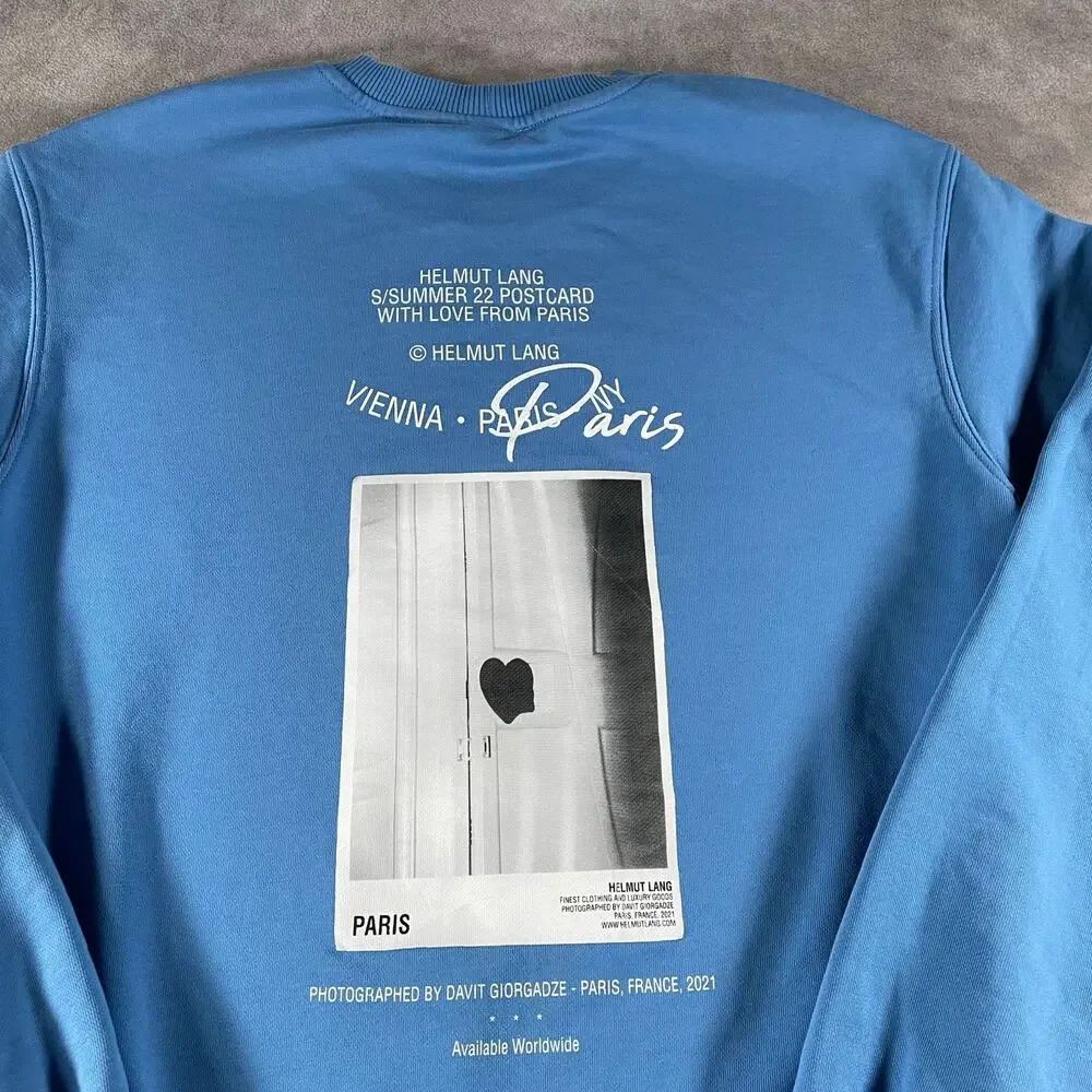 Helmut Lang Men's Paris Postcard Terry Medium Sweatshirt - Picture 9 of 9